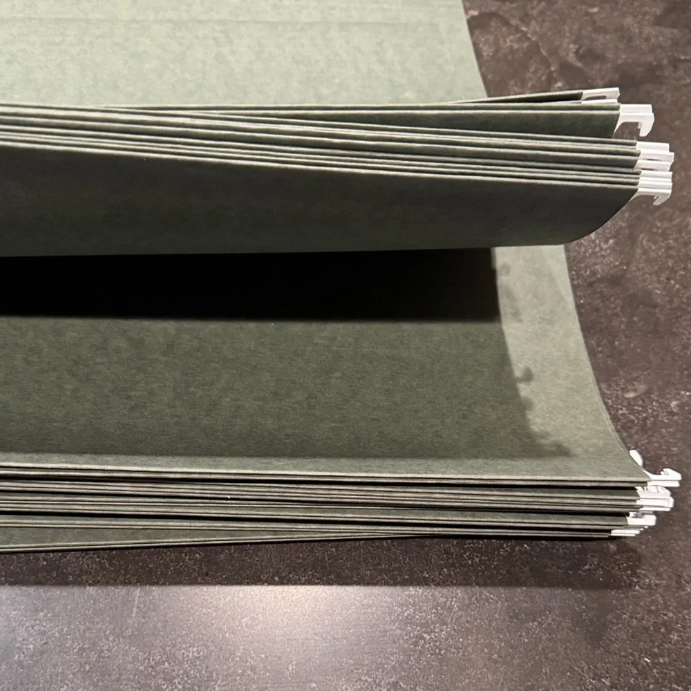 Hanging File Folders in Green